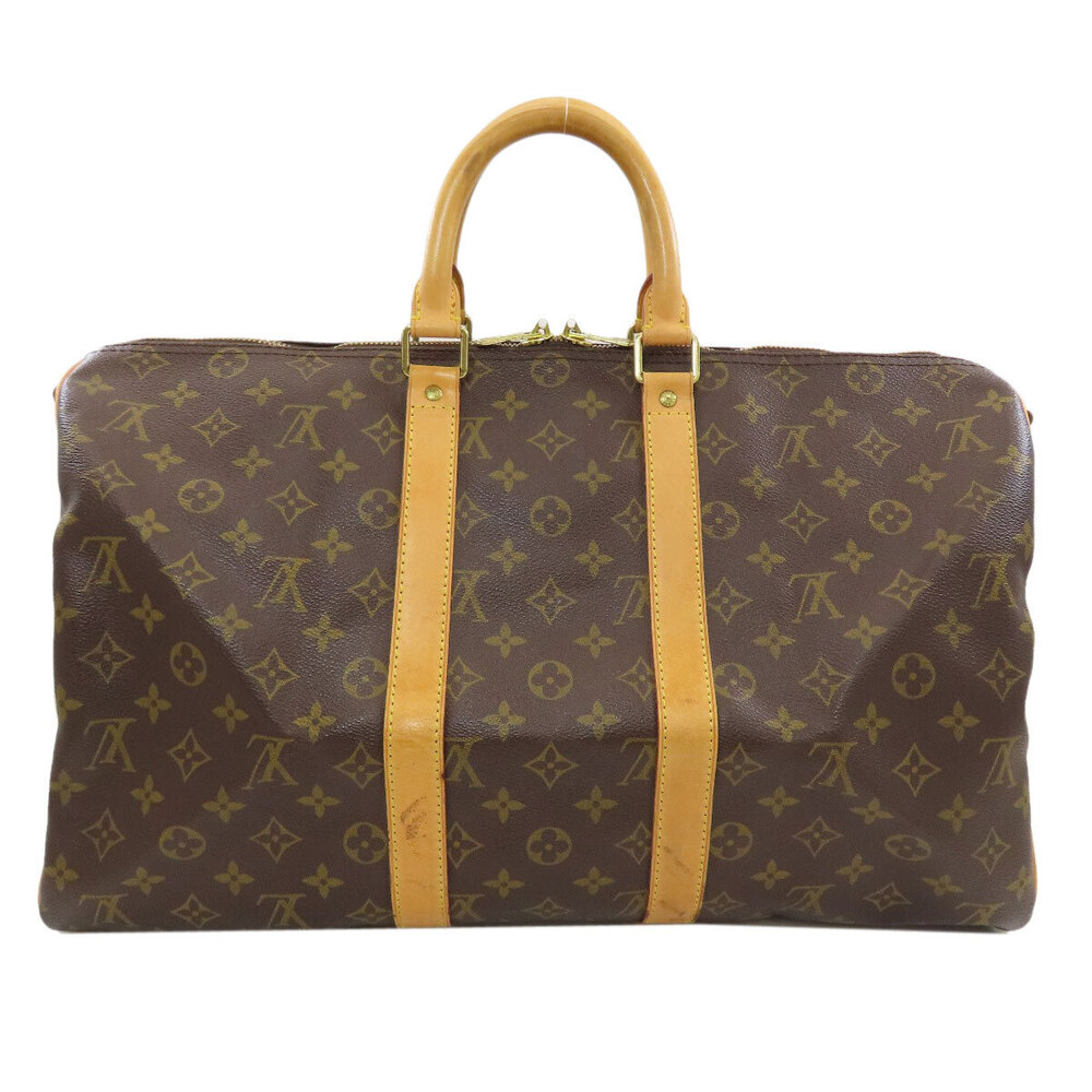 Louis Vuitton Keepall Bandouliere Monogram Canvas Travel Bag Brown